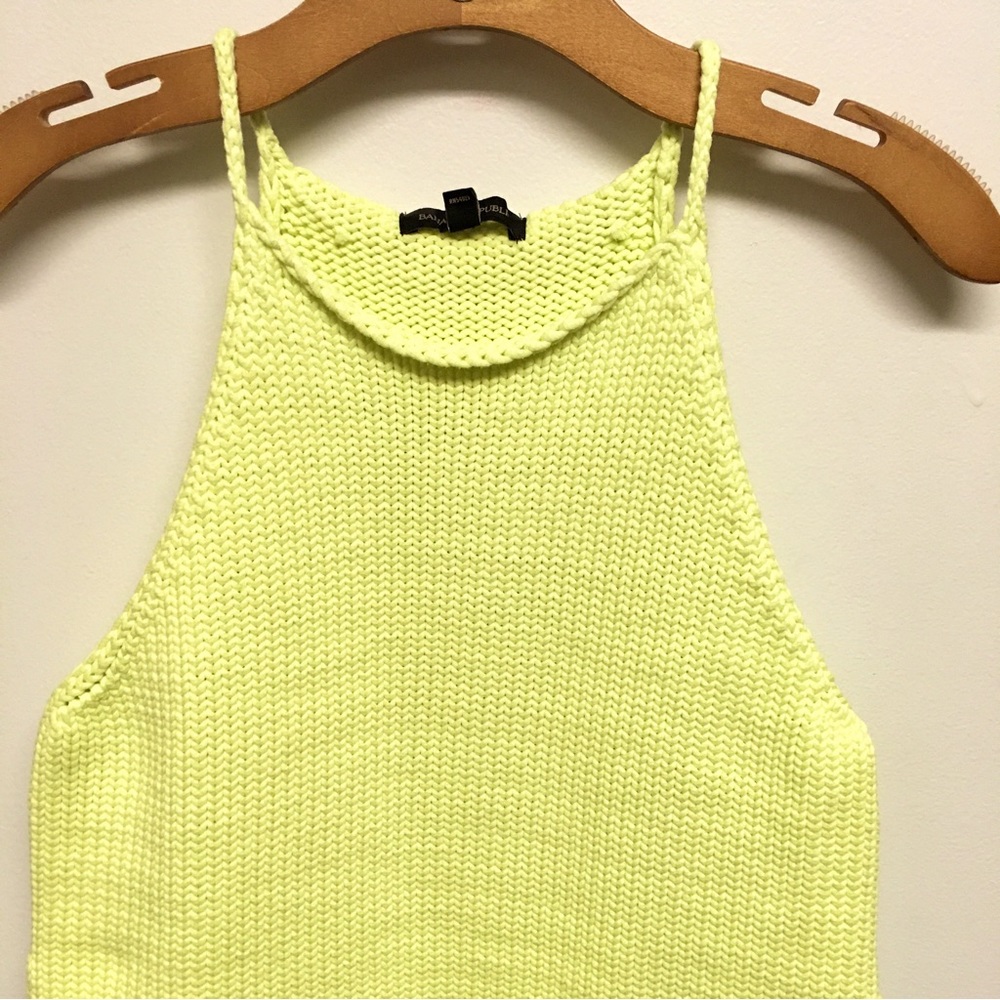 Sweater knit tank top halter shirt summer yellow banana Republic medium